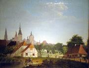 Georg Friedrich Kersting Ansicht von Rostock von Westen oil